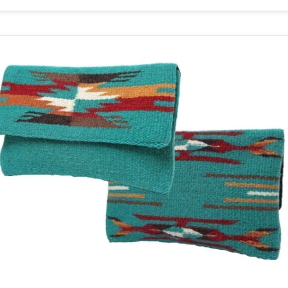 Wool Turquoise Clutch Purse - Picture 1 of 1